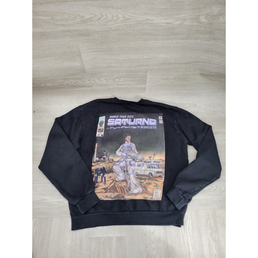 Rauw Alejandro Saturno World Tour 2023 Hoodie Men's L Black Rauleeto Concert